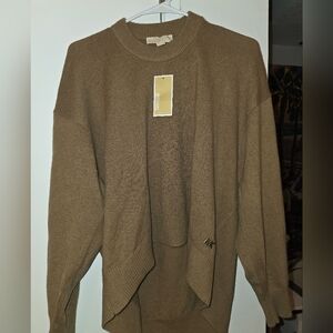 NWT Michael Kors Women's Brown High Low Sweater Sz XXS (runs big)